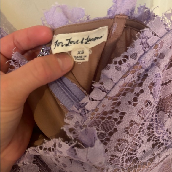 For Love & Lemons Purple Lace Pattern Mini Dress XS - Picture 3 of 4